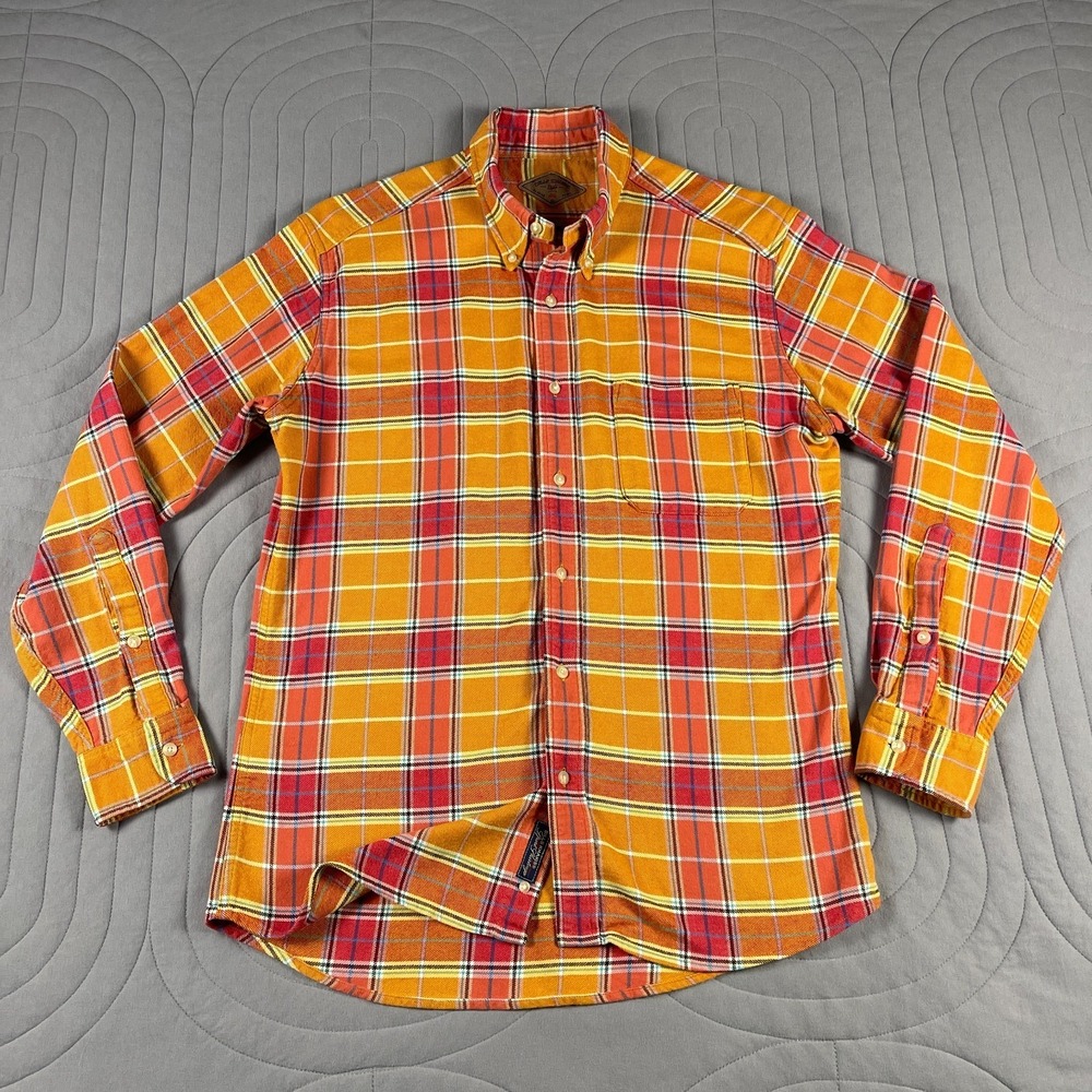 Bills Khakis Shirt Mens Large Plaid Button Down Long Sleeve Made in USA Pocket